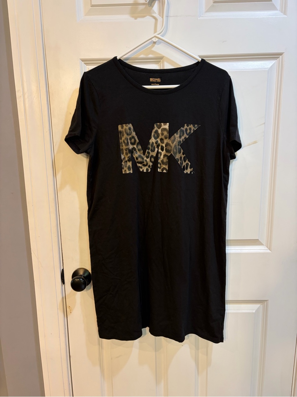 Michael Kors Black Tee with Gold Logo Print